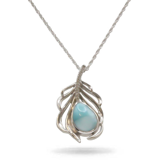 Marahlago Willow Larimar Stone Sterling Silver Necklace
