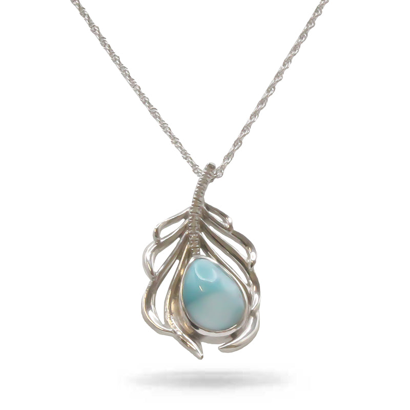 Marahlago Willow Larimar Stone Sterling Silver Necklace