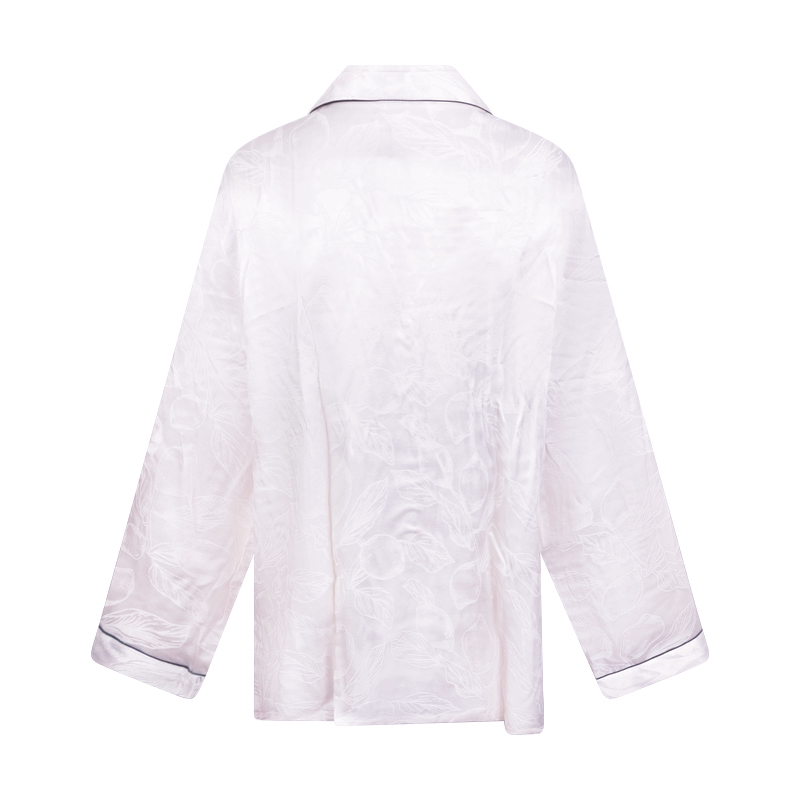 Victoria's Secret Satin Long Pyjamas Set White Lemon Jacquard