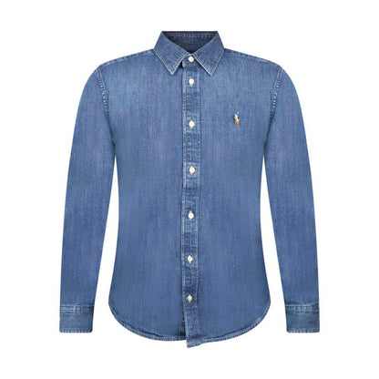 Ralph Lauren Polo Slim Fit Denim Shirt Blue