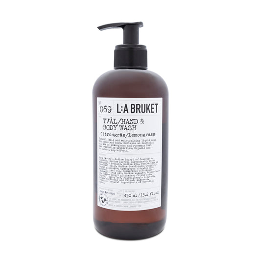 L A Bruket Hand & Body Wash Lemongrass 450ml (Blemished Box)