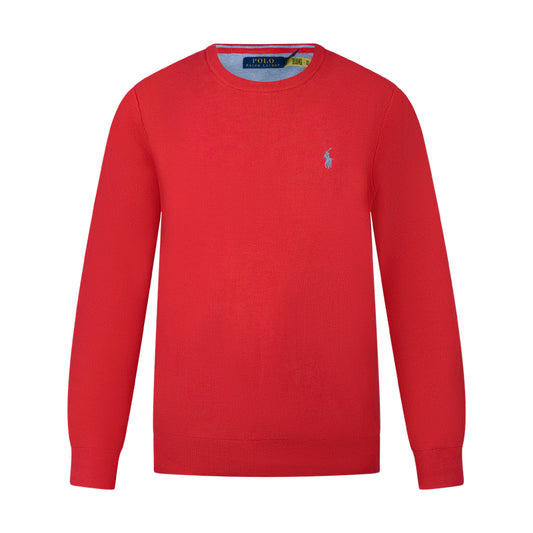 Ralph Lauren Polo Textured Cotton Crewneck Jumper Red