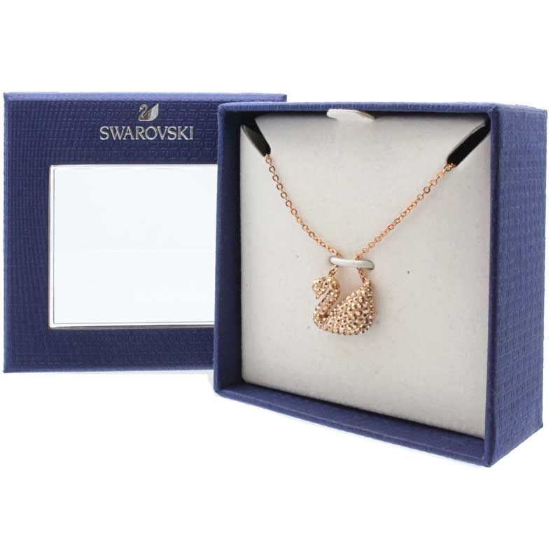 Swarovski Iconic Swan Rose Gold Crystal Necklace 5450923