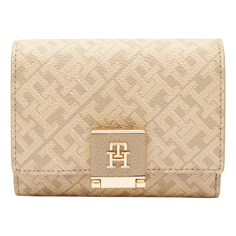 Tommy Hilfiger Heritage Medium Flap Wallet Mono Beige Women's