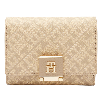 Tommy Hilfiger Heritage Medium Flap Wallet Mono Beige Women's