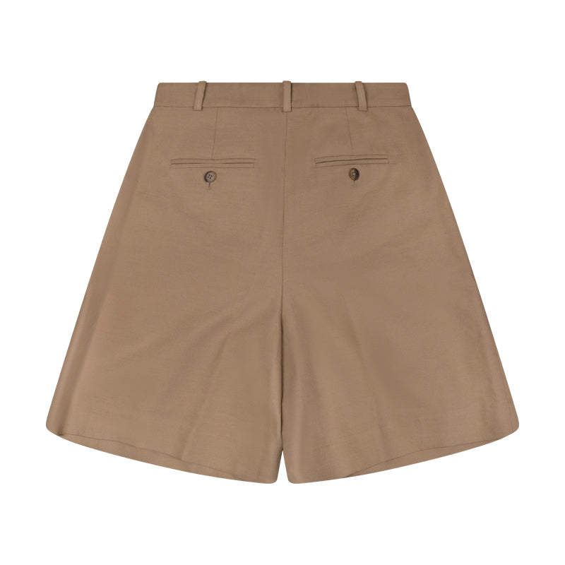 Ralph Lauren Polo Relaxed Fit Long Pleated Women's Shorts Tan 