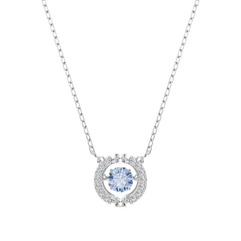 Swarovski Sparkling Dance Collection Silver & Blue Necklace