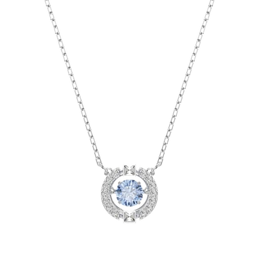 Swarovski Sparkling Dance Collection Silver & Blue Necklace