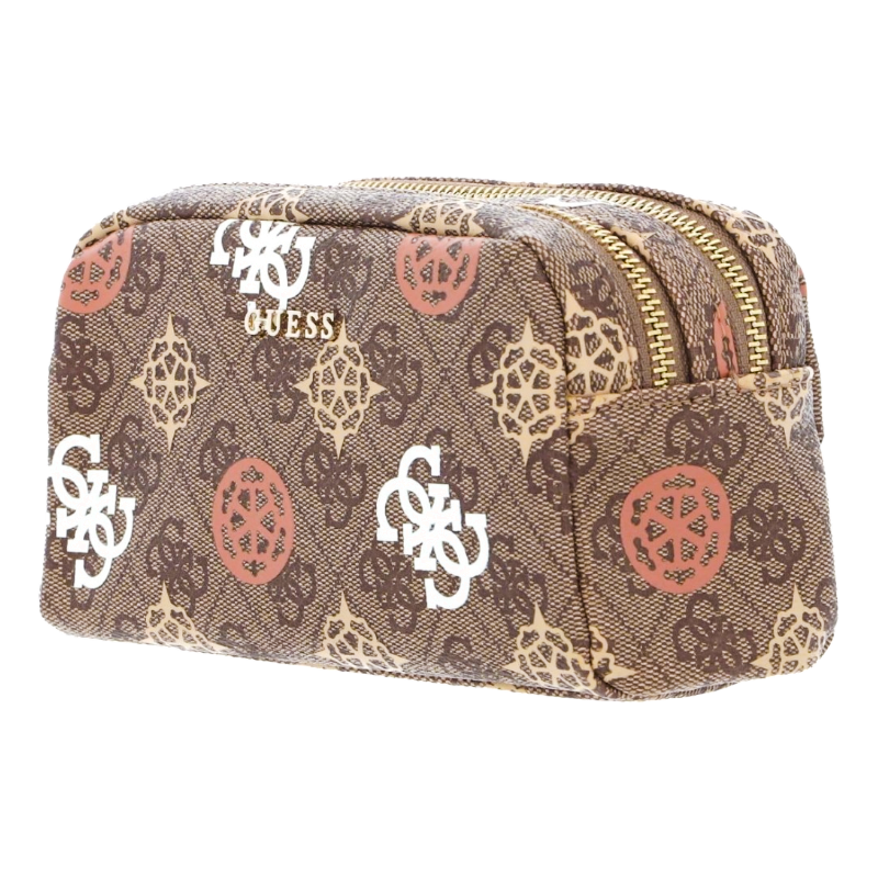 Guess Double Compartment Toiletry Travel Bag Logo 4G Brown PW7446P