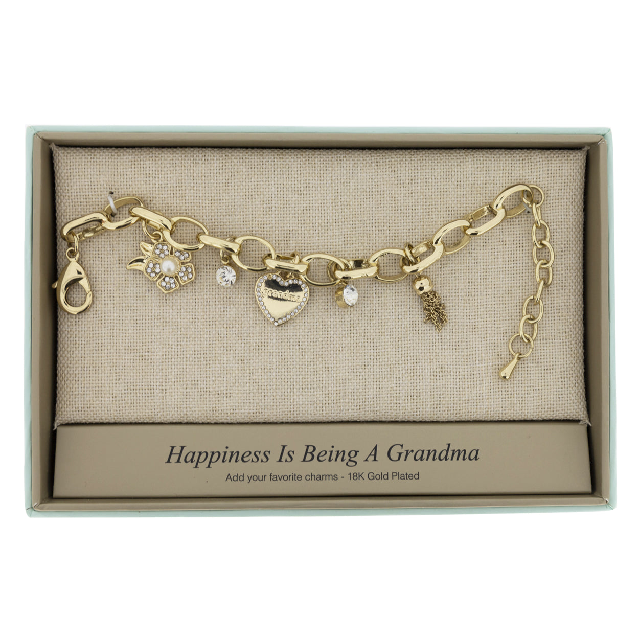Lovita Gold Charm Bracelet Happiness Is Being A Grandma