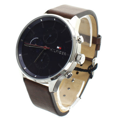 Tommy Hilfiger Men's Watch Chronograph Brown Leather 1791487 Chase (Blemished Box)