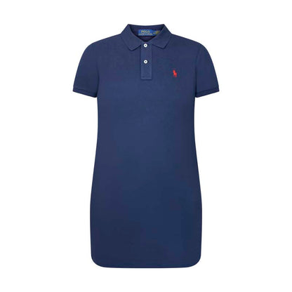 Ralph Lauren Cotton Mesh Polo Shirt Dress Blue