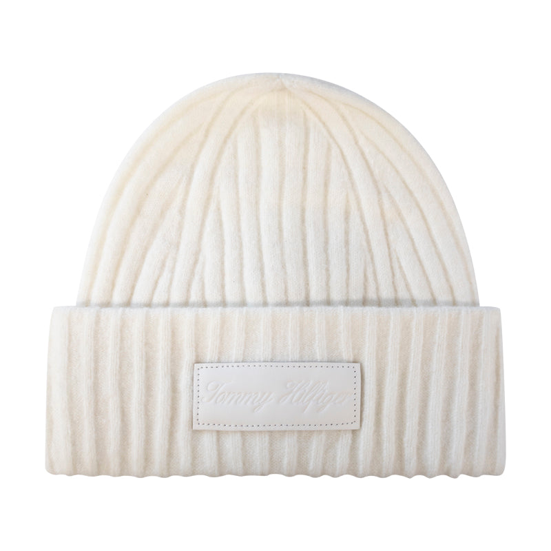 Tommy Hilfiger Women's Twist Beanie Hat White One Size