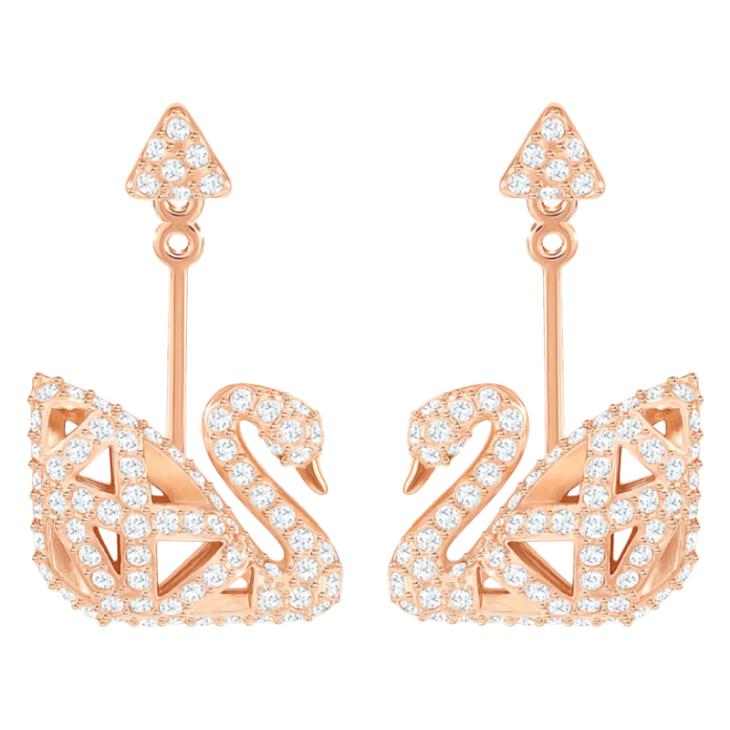 Swarovski Facet Swan Collection Rose Gold Earrings
