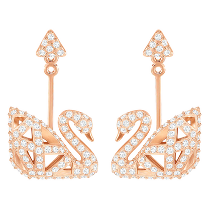 Swarovski Facet Swan Collection Rose Gold Earrings