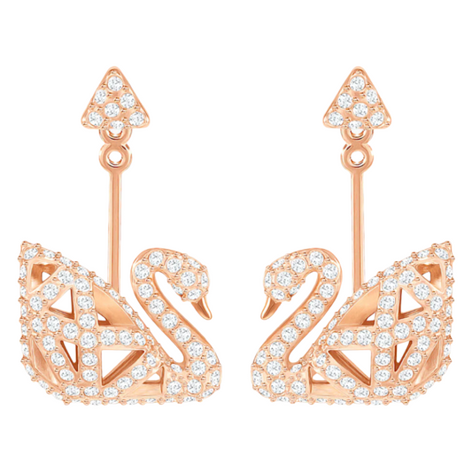 Swarovski Facet Swan Collection Rose Gold Earrings