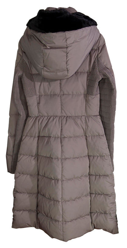 Armani Beige Hooded Long Down Ladies Coat