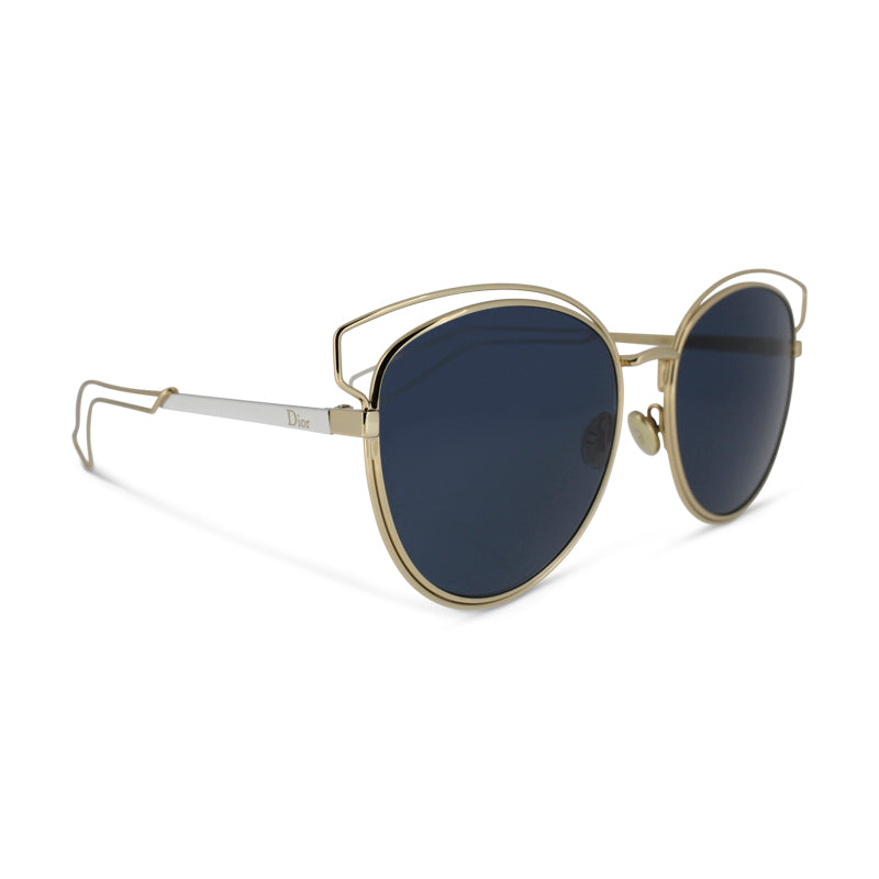 Dior Sideral 2 Gold Frame & Blue Lens Sunglasses J9KU *Ex Display*