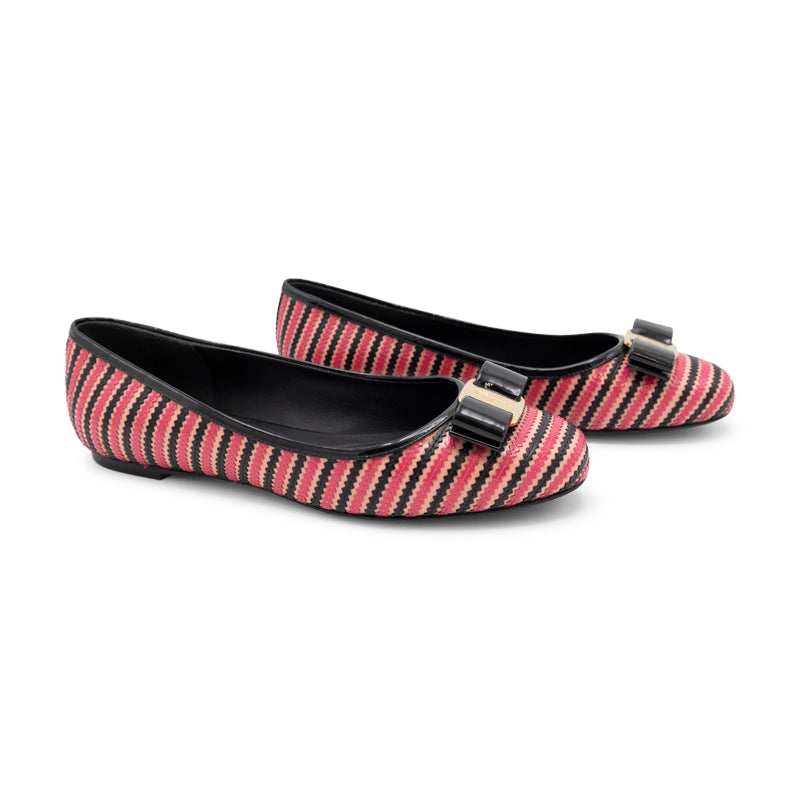 Salvatore Ferragamo Leather Varina Pink Ballet Flat Shoe Women's