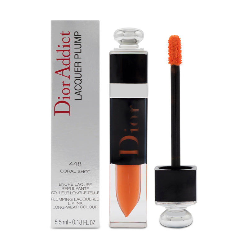 Dior Addict Lacquer Plump Lipstick 448 Coral Shot (Blemished Box)