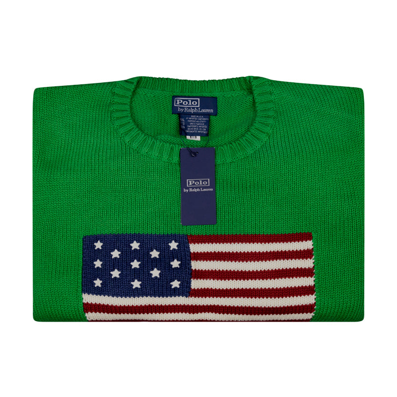 Ralph Lauren Polo The Iconic Flag Jumper Green Men's