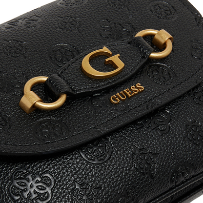 Guess Handbag IZZY PEONY Flap Crossbody Black Logo PD920920 