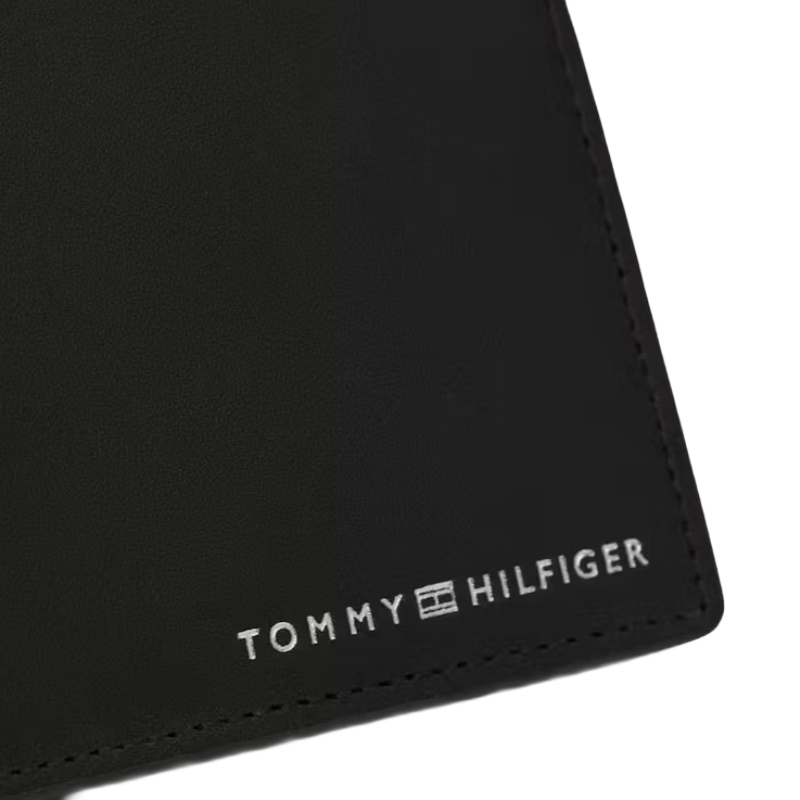 Tommy Hilfiger Men's Leather Wallet Coin & Card Black
