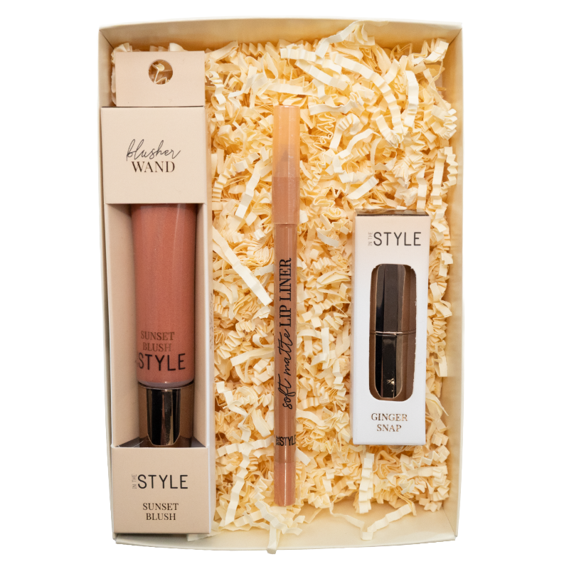 In The Style Nude Lipstick Kit & Blusher Makeup Gift Set Box - Ginger Snap