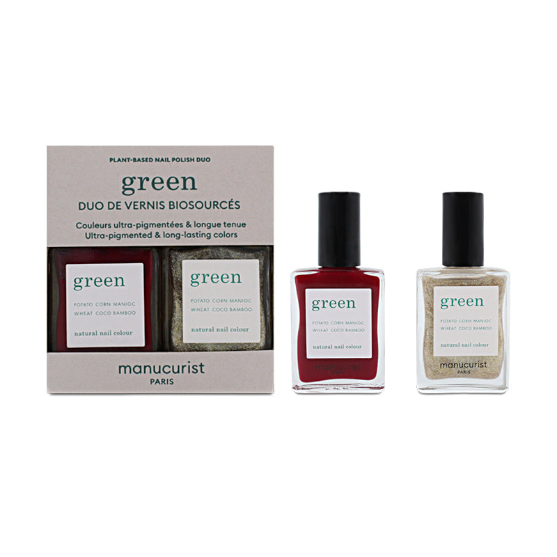 Manucurist Green Pomegranate & Gold Nail Polish Duo Set