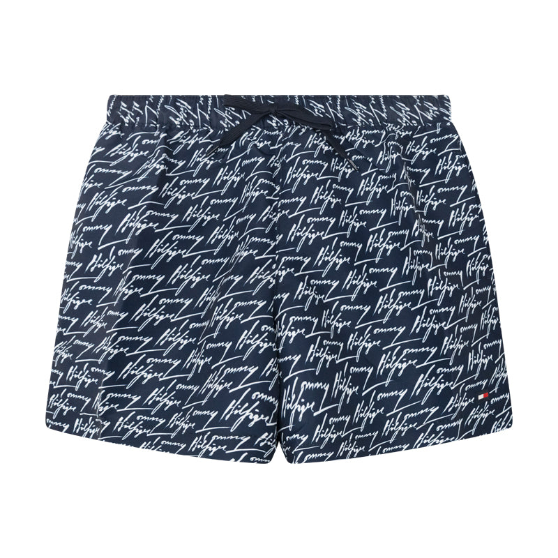 Tommy Hilfiger Men's Regular Fit Mid-Length Swim Shorts Signature Logo - Parent Variant