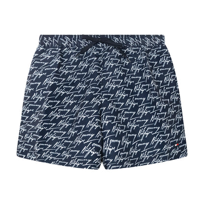 Tommy Hilfiger Men's Regular Fit Mid-Length Swim Shorts Signature Logo - Parent Variant