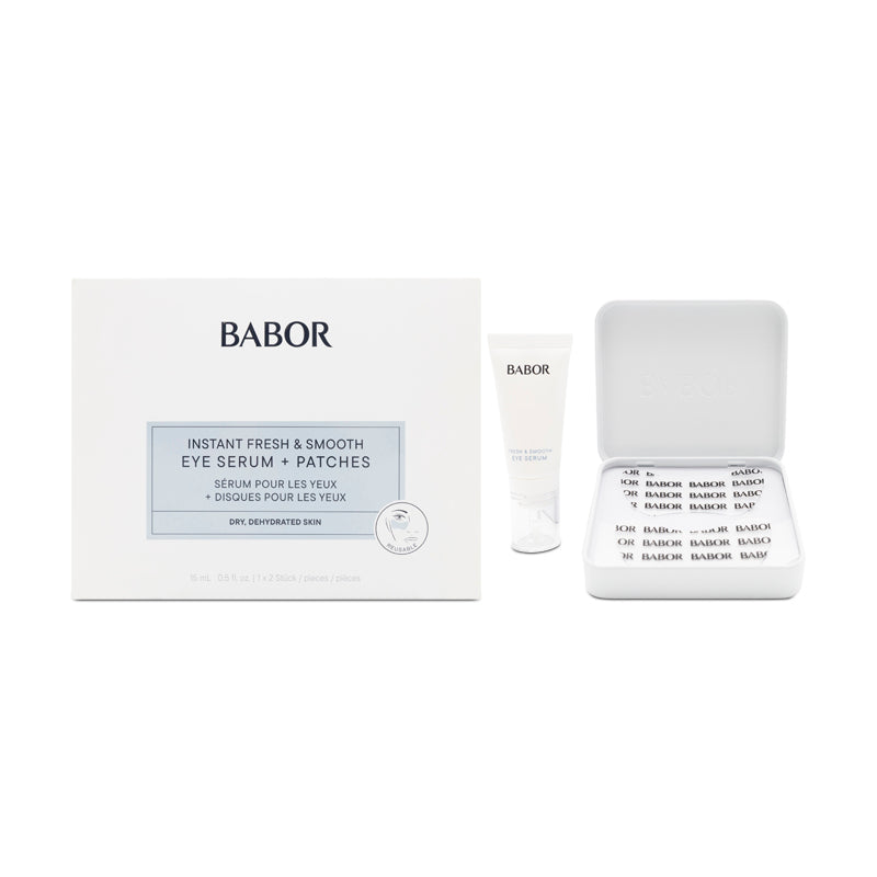 Babor Instant Fresh & Smooth Eye Serum 15ml + 2 Patches (Blemished Box)