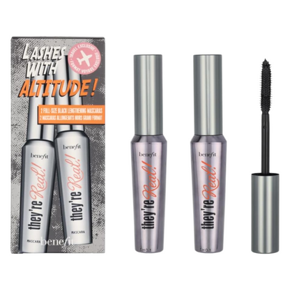 Benefit They're Real! Mascara Set Jet Black x 2 Full Size (Blemished Box)