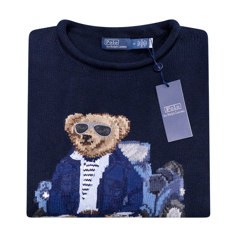 Ralph Lauren Polo Bear Cotton Jumper Navy Women's