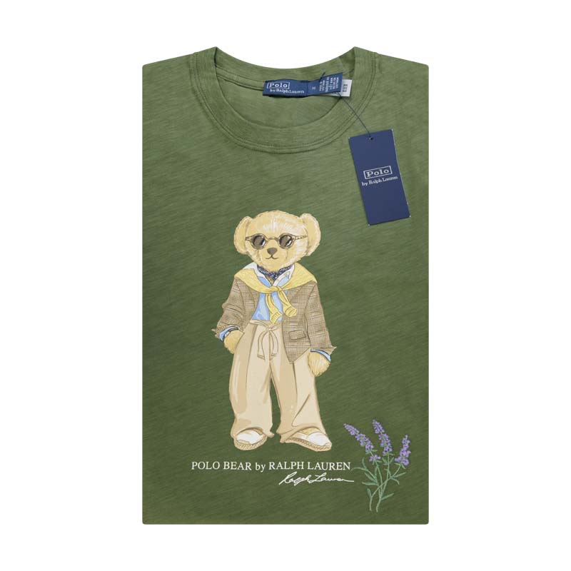 Ralph Lauren Women's Polo Bear Cotton T-Shirt Olive