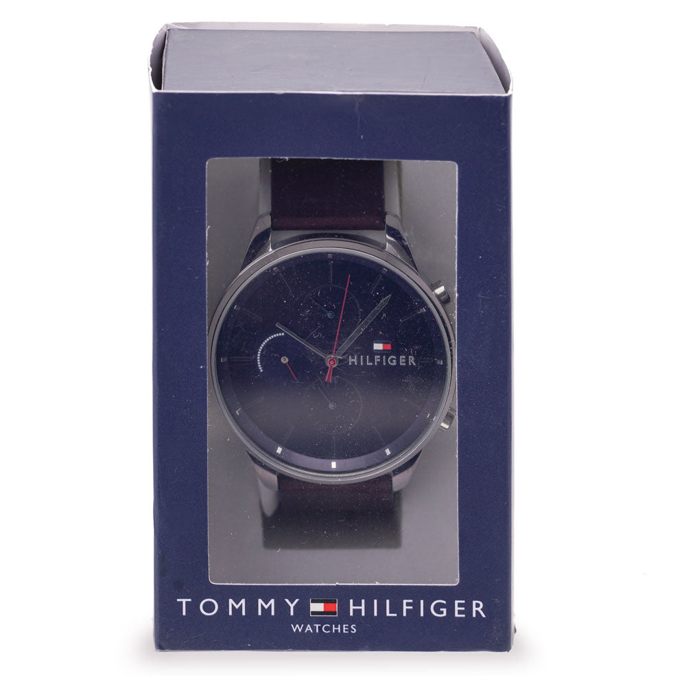 Tommy Hilfiger Men's Watch Chronograph Brown Leather 1791487 Chase (Blemished Box)