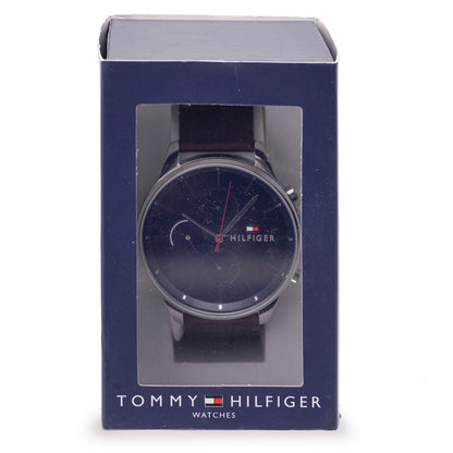 Tommy Hilfiger Men's Watch Chronograph Brown Leather 1791487 Chase (Blemished Box)