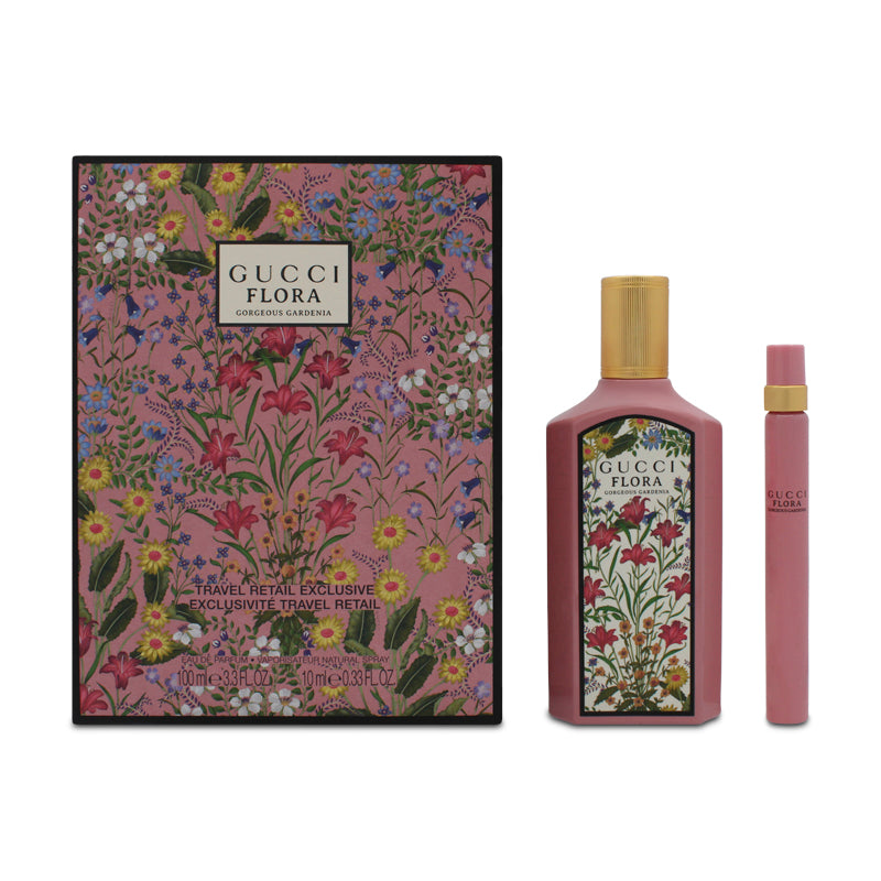 Gucci Flora Gorgeous Gardenia 100ml Eau De Parfum & 10ml Travel Spray