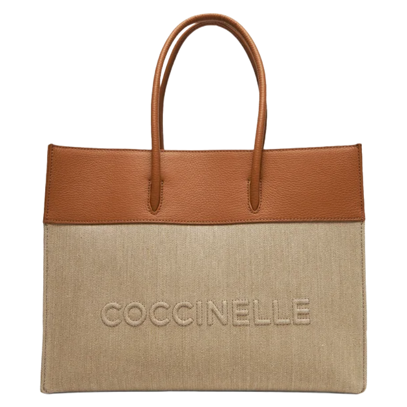 Coccinelle Women's Myrtha Maxi Log Handbag Noir Leather Natural / Cuir