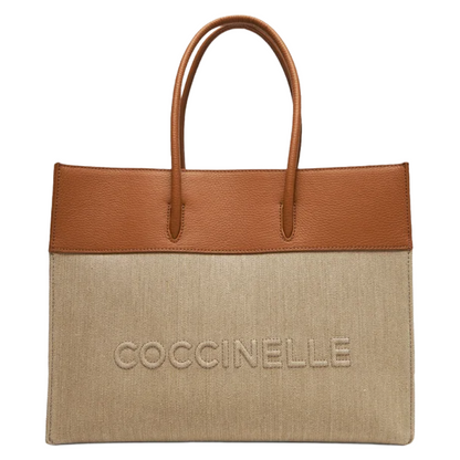 Coccinelle Women's Myrtha Maxi Log Handbag Noir Leather Natural / Cuir