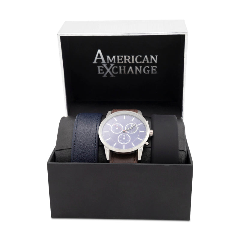 American Exchange Brown Watch With Interchangeable Straps 5103