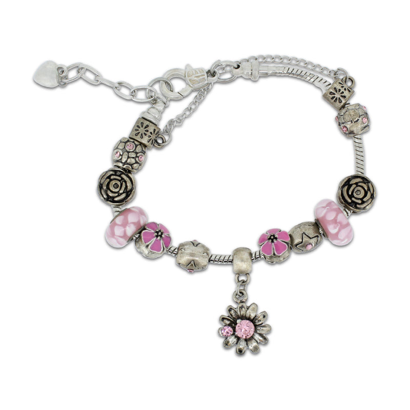 Khloelle Pink And White Flower Bracelet LC0070955