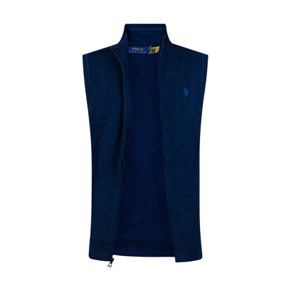 Ralph Lauren Polo Mesh-Knit Cotton Full-Zip Sweater Vest Navy Small