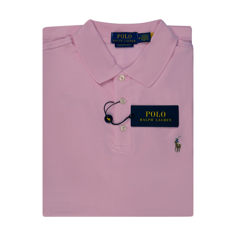 Ralph Lauren Polo Custom Fit Soft Cotton Polo Shirt Pink