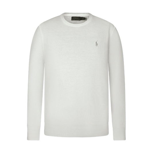 Ralph Lauren Polo Textured Cotton Crewneck Jumper White