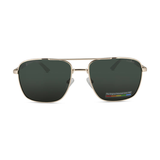 Polaroid Metal Full-Rim PLD Gold/Green Men’s Pilot Sunglasses 4128/S/X