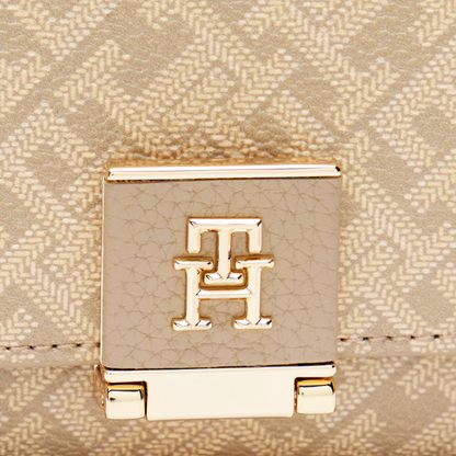Tommy Hilfiger Heritage Medium Flap Wallet Mono Beige Women's