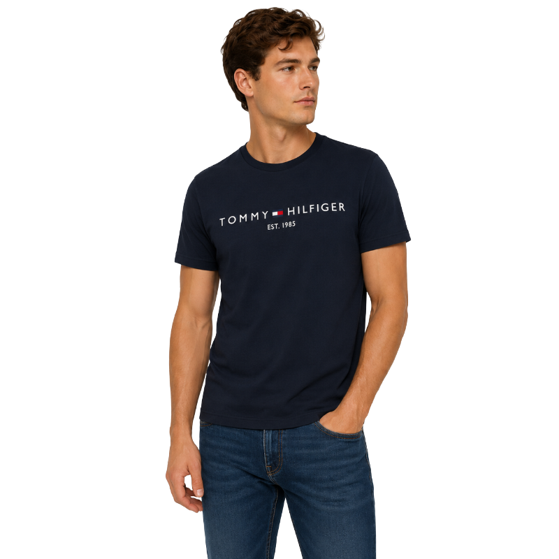 Tommy Hilfiger Core Tommy Logo T-Shirt Slim Fit Sky Captain Men's
