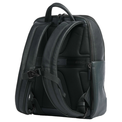 Piquadro Green Square Backpack 14″ Fine Grain Cow Leather Verde Oliva