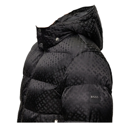 Hugo Boss Carbonian Monogram-Jacquard Men's Black Padded Jacket